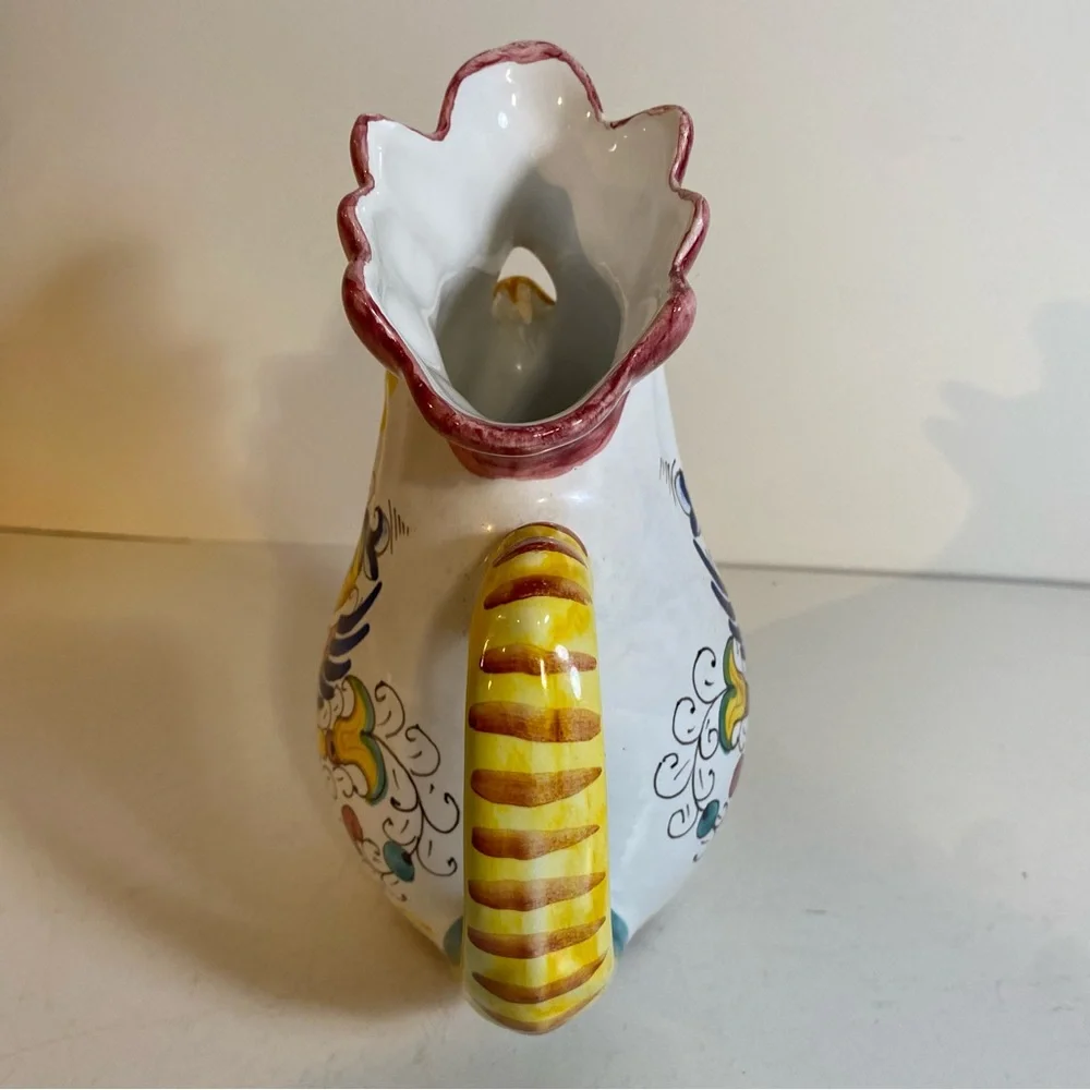 Williams Sonoma Italian Rooster Pitcher Made In Italy